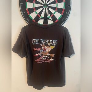 Black and blue vintage graphic tee skater shirt